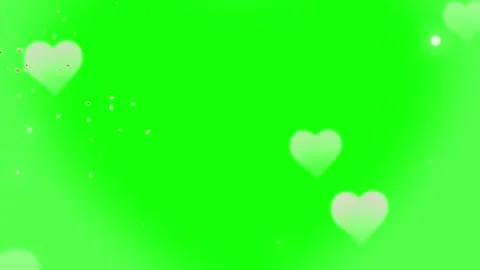 Soft Floating Heart Bokeh Particles Overlay on Green Screen Stock Footage 336662618