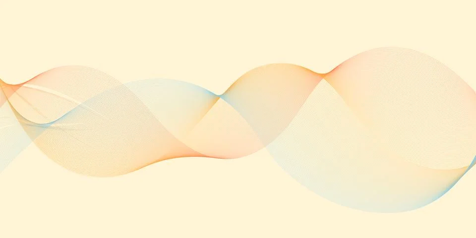 Soft Flowing Abstract Wave Lines on Light Background Stock Illustration