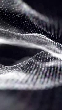Soft flowing white digital mesh wave forming smooth abstract lines with subtl Illustrazione stock
