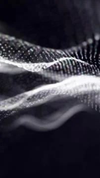 Soft flowing white digital mesh wave forming smooth abstract lines with sub.. Illustrazione stock