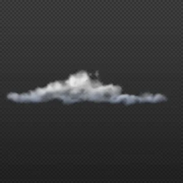 Soft fluffy cloud vector realistic illustration, weather forecast cloudy symbol Stock Illustration