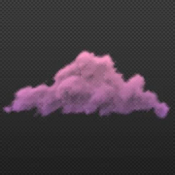 Soft, fluffy realistic pink cloud icon with overlay effect. Illustrazione stock