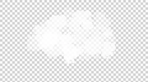 A soft, fluffy white cloud floats against a transparent background Stock Illustration