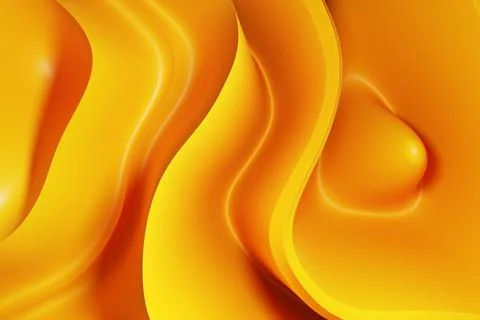 Soft fluid flow. Waveform. Abstract yellow background. Illustrazione stock