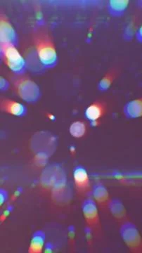 Soft focus abstract light rays and bokeh circles with rainbow chromatic abe.. 스톡 일러스트