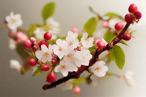 Soft focus, beautiful spring cherry blossom or sakura. Chiang Mai. Stock Illustration