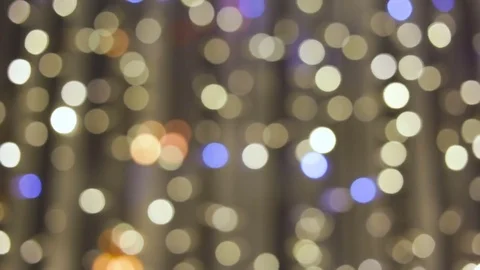 Soft focus, bokeh. Soft, light images, without contrast. The yellow bulbs glow p Stock Footage 83249144