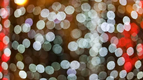 Soft focus, bokeh. White, grey, green lights flash on a black background. Each c Stock Footage 83249353
