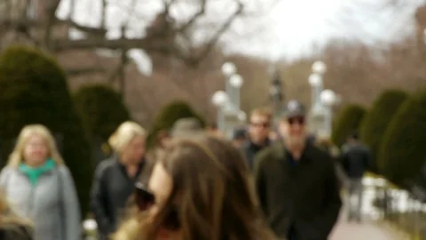 Soft Focus Crowd Walking in Boston Video stock 87661718