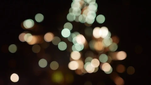 Soft focus of fireworks exploding, firework bokeh Stock Footage 105361716