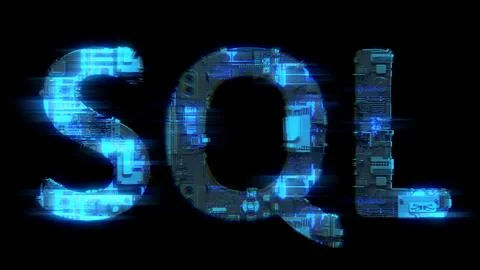 Soft focus glitch electrical light cybernetical blue text SQL 스톡 일러스트