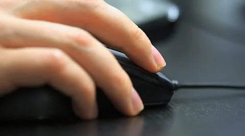  Soft focus to hand of the man clicking mouse. Right hand from right 스톡 동영상 67216286