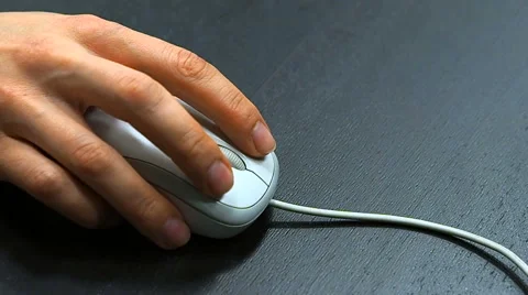 Soft focus to hand of the man clicking middle mouse button. Right hand Video stock 67216777