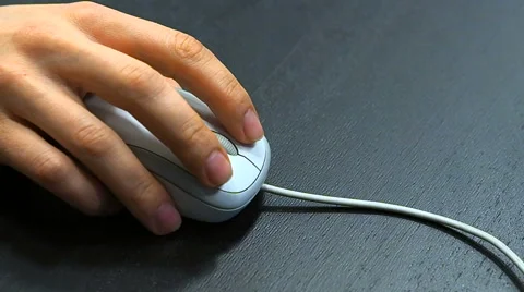 Soft focus to hand of the man clicking left mouse button. Right hand Video stock 67216902