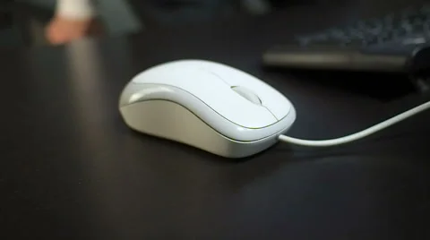 Soft focus to hand of the man clicking left mouse button. Right hand 스톡 동영상 67217679