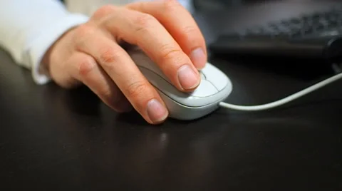  Soft focus to hand of the man clicking right mouse button. Right hand 스톡 동영상 67217816