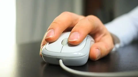 Soft focus to hand of the man clicking middle mouse button. Right hand 스톡 동영상 67218227