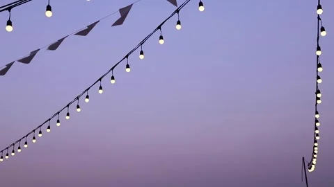 Soft focus light bulbs that decorate during celebrations or festivals Stock Footage 297759151