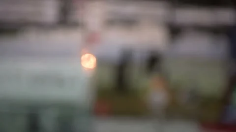 Soft focus of London lights reflected on wet pavement on a rainy night Vídeo Stock 42688120