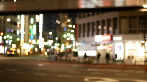 Soft focus - Night view of downtown area of Roppongi intersection Stockbeeldmateriaal 88972848
