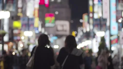 Soft Focus - Nightscapes of the Entertainment District: Shinjuku Kabukicho Stock Footage 333153577