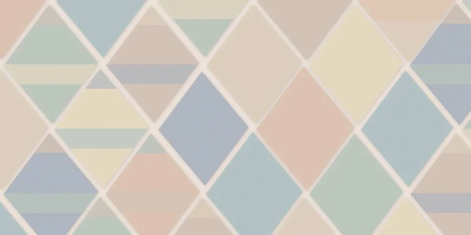A soft-focus pastel geometric pattern of overlapping diamond shapes in beig.. Stock Illustration