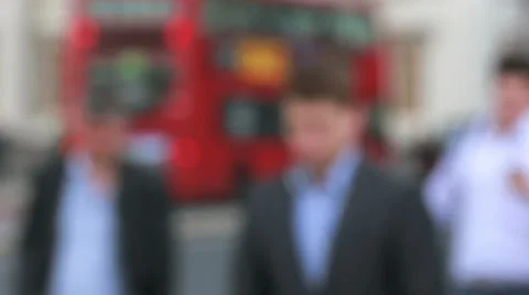 Soft focus pedestrians walking towards camera sf 014 Stock Footage 35177155