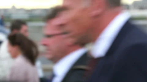 Soft focus people walking past camera sf 08 Stock Footage 35177063