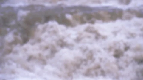 Soft focus raging currents and mist at Gullfoss waterfall during a rainy day Stock Footage 315720571
