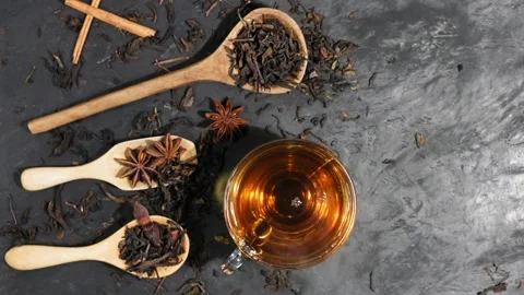 Soft focus teacup Pour hot tea into a cup with hot steam or smoke.  Stock Footage 202195091