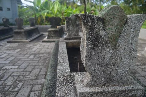 Soft focus A typical tomb grave in Java Stock Photos