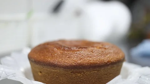 Soft Focus of a Vanilla Cake Stock Footage 128820681