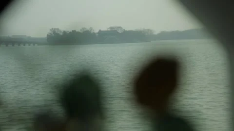 Soft Focus View Across Kunming Lake Toward Summer Palace in Beijing China Stock Footage 341781329