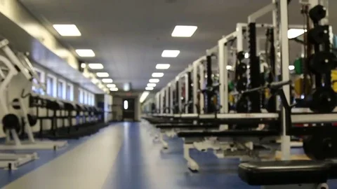 Soft Focus on Weight Training Room and Equipment 스톡 동영상 69229632