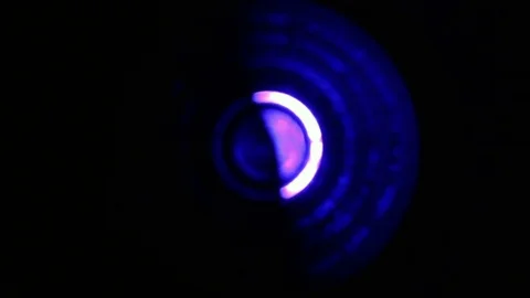 Soft focused spinning blue LED lights Stock Footage 93237473