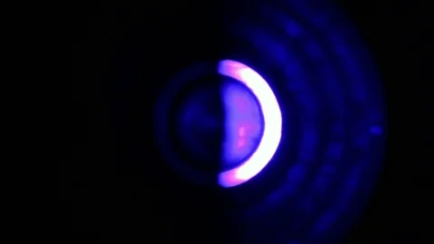 Soft focused spinning blue LED lights Stock Footage 93264963