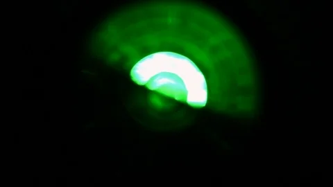 Soft focused spinning green LED lights Stock Footage 93237446