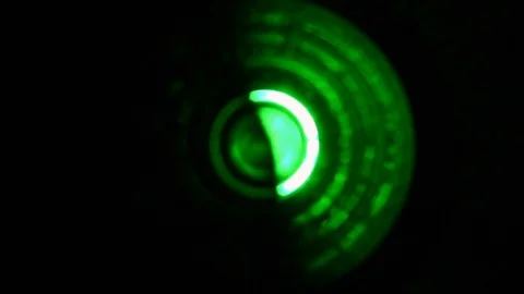 Soft focused spinning green LED lights Stock Footage 93237468