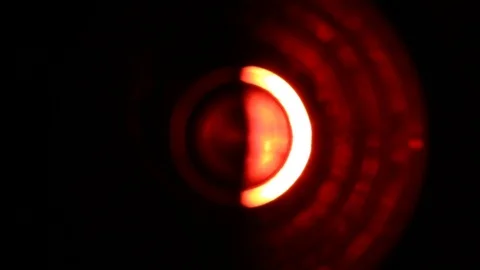 Soft focused spinning red LED lights Stock Footage 93264962