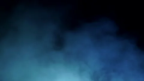Soft Fog in Slow Motion on Dark Backdrop. Realistic Atmospheric Gray Smoke Stock Footage 140961477