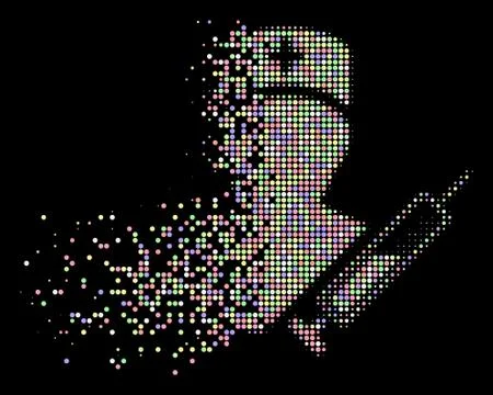 Soft Fragmented Dotted Halftone Medic Icon 스톡 일러스트