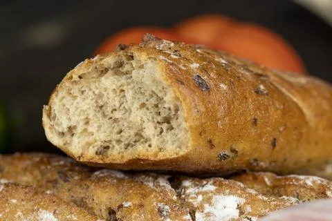 Soft fresh bread with the addition of various grains and cereals Stock Photos