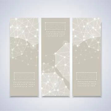 Soft geometric background design for banners set Illustrazione stock
