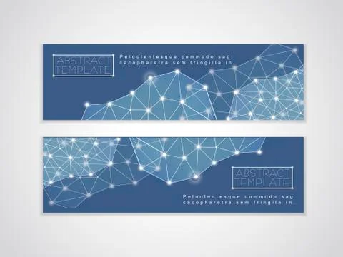 Soft geometric background design for banners set Stock Illustration