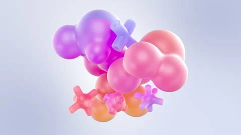 Soft Geometric Objects Floating Motion Design Background 库存影片 281604426