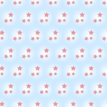 Soft geometric pattern with pink stars in light round on blue background Stock Illustration