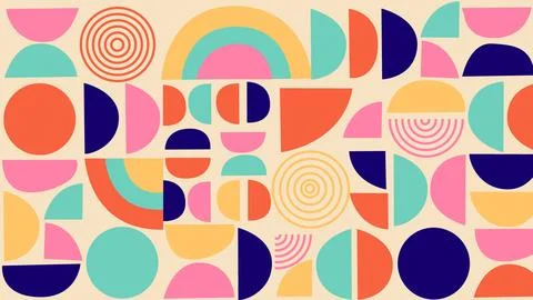 Soft geometric retro background Stock Illustration