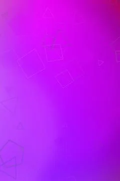 Soft geometric shapes float over a smooth pink and purple gradient, creatin.. Ilustração Stock
