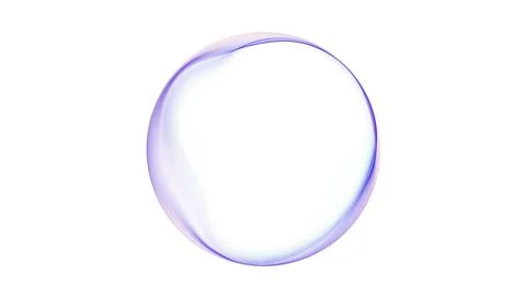 Soft glass gradient sphere with purple blue edges on light background, mini.. Stock Illustration