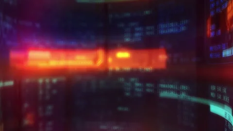 Soft glowing background with animated blurred code. Stock Footage 259494048
